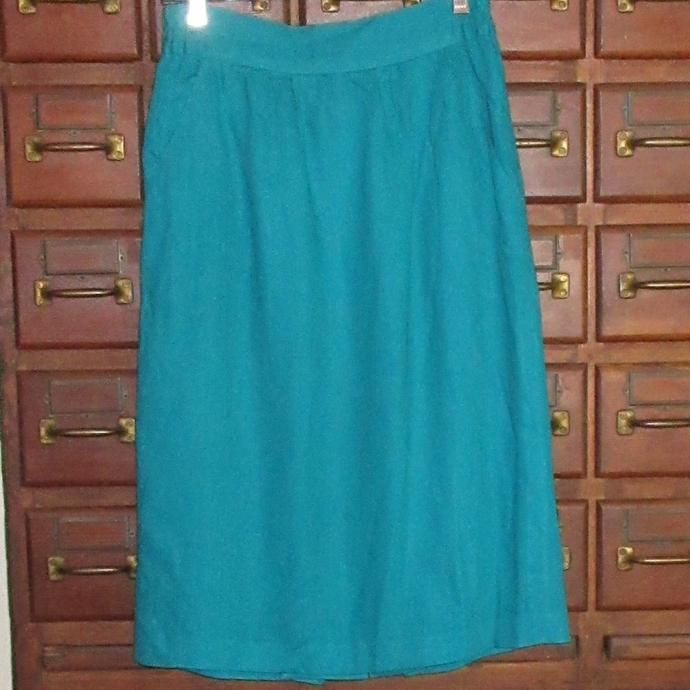 Vintage Turquoise Lined Skirt Size 4 SUZELLE